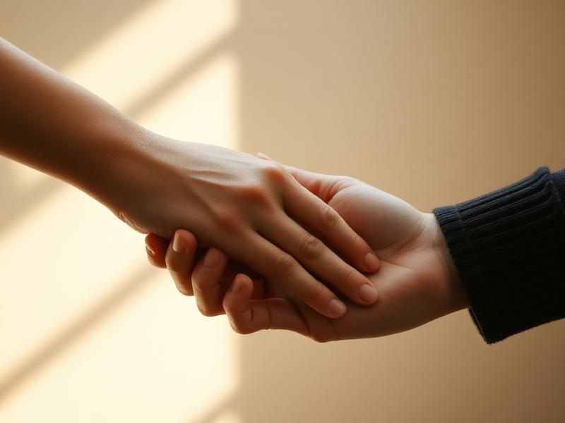 Dos manos entrelazadas, una adolescente y una adulta